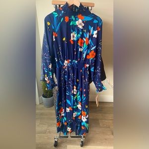 4 🔖 NANETTE LEPORE Floral Romantic Dress Floral Navy Gorgeous $148